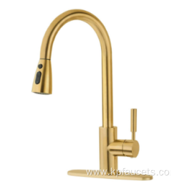 Electroplate Brushed Gold Pull Down Faucet
